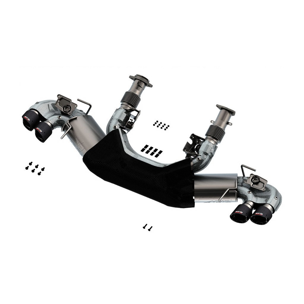 BORLA 140839CF Вихлопна система Cat-Back 3", ATAK (4" RD X 4.5" наконечники з карбону) для CHEVROLET Corvette (C8) 6.2L V8 2020-2024 Photo-0