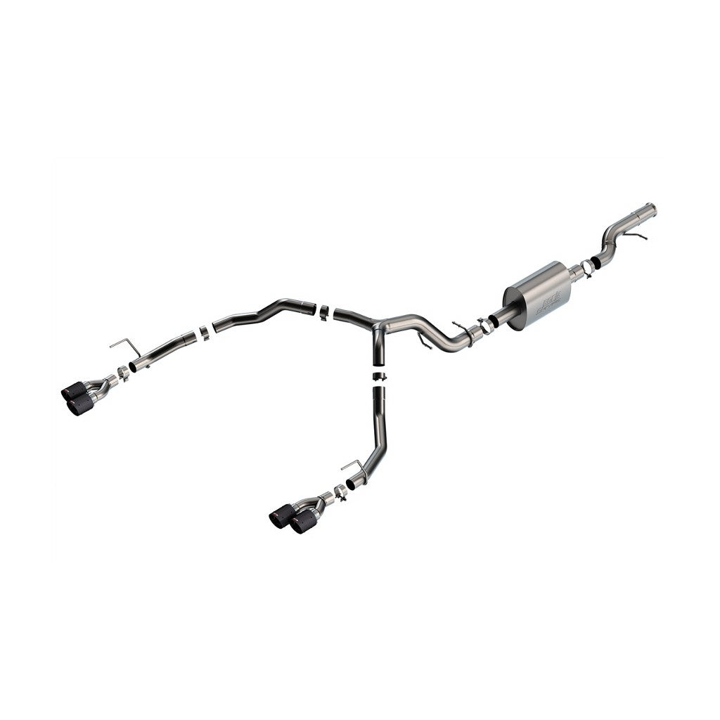 BORLA 140859CF Вихлопна система Cat-Back 3.50", 2.75", S-Type (4.0" RD X 6.62" наконечники з карбону) для CHEVROLET Tahoe / Yukon 6.2L V8 2021-2023 Photo-0