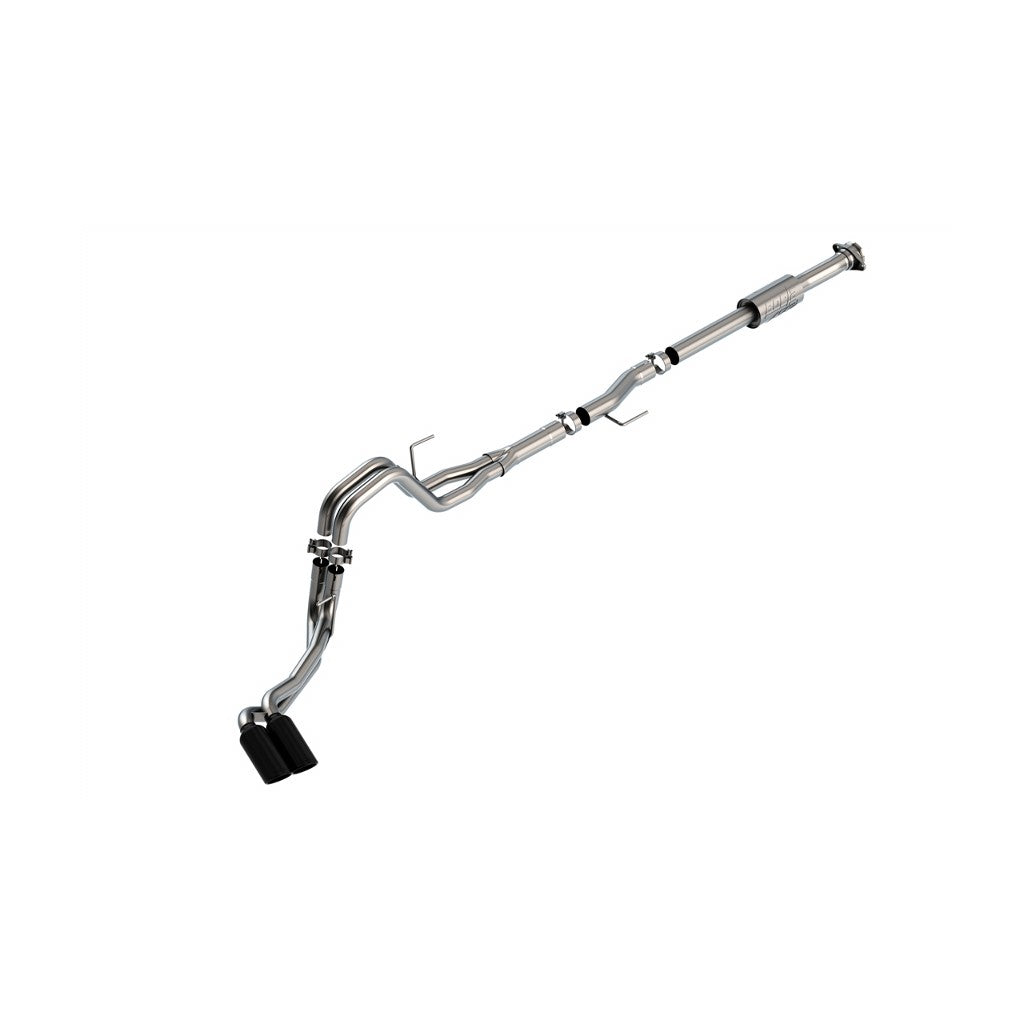BORLA 140872BC Вихлопна система Cat-Back 3", 2.25", ATAK (4" RD X 11" наконечники з чорного хрому) для FORD F-150 2.7 L / 3.5 L V6 2021-2023 Photo-0