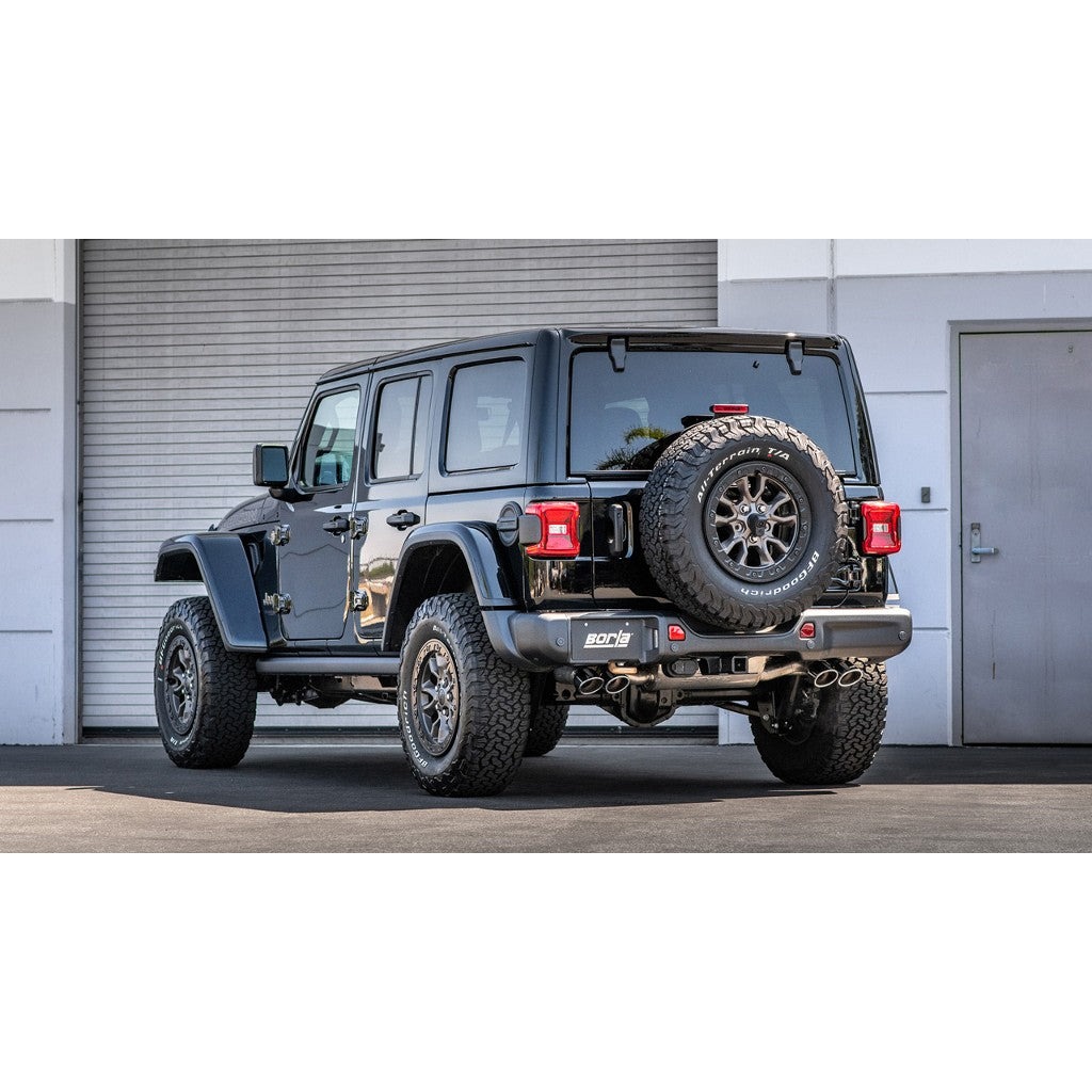BORLA 140892 Вихлопна система Cat-Back 3.00", S-Type (4.0 RD X 4.75" / 4.0 RD X 6 наконечники) для JEEP Wrangler Rubicon 392 6.4L V8 2021-2023 Photo-1