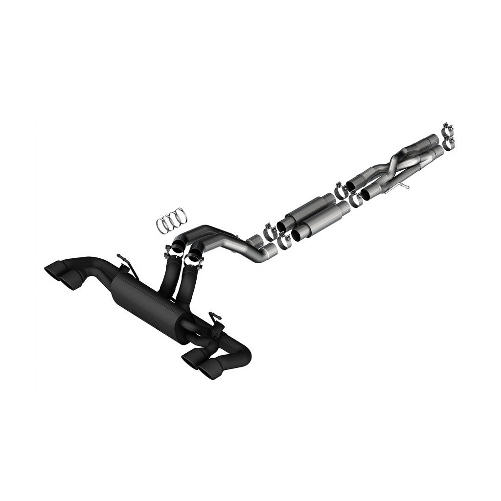BORLA 140892CB Вихлопна система Cat-Back 3.00", S-Type (4.0 RD X 4.75" / 4.0 RD X 6 наконечники з чорним покриттям) для JEEP Wrangler Rubicon 392 6.4L V8 2021-2023 Photo-0
