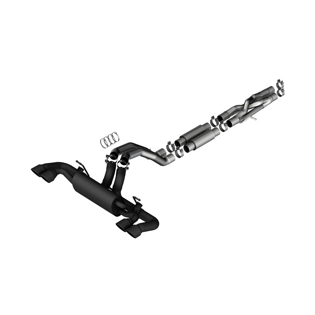 BORLA 140893CB Вихлопна система Cat-Back 3.00", ATAK (4.0 RD X 4.75" / 4.0 RD X 6.0" наконечники з чорним покриттям) для JEEP Wrangler Rubicon 392 6.4L V8 2021-2023 Photo-0