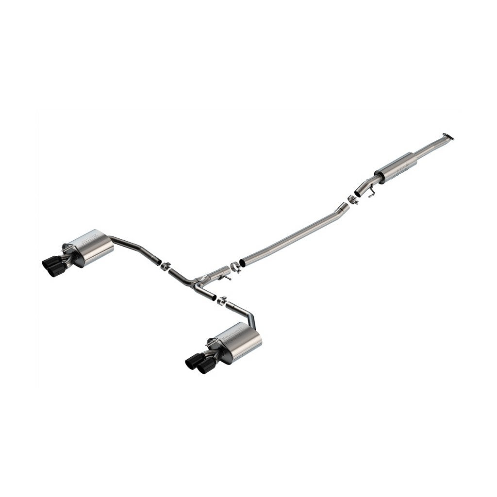 BORLA 140905BC Вихлопна система Cat-Back 2.00", 2.75", S-Type (3.5" RD X 6.0" наконечники з чорного хрому) для HYUNDAI N Line 2.5L i4 2021-2023 Photo-0
