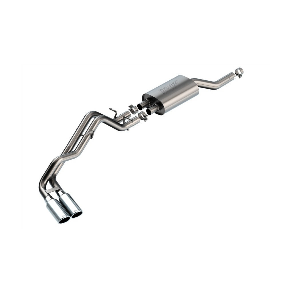 BORLA 140975 Вихлопна система Cat-Back 2.25", 2.75", S-Type (наконечники 4.0" RD x 12.00", яскравий хром) для FORD Ranger XL / XLT / Lariat 2.3L 2024 Photo-0