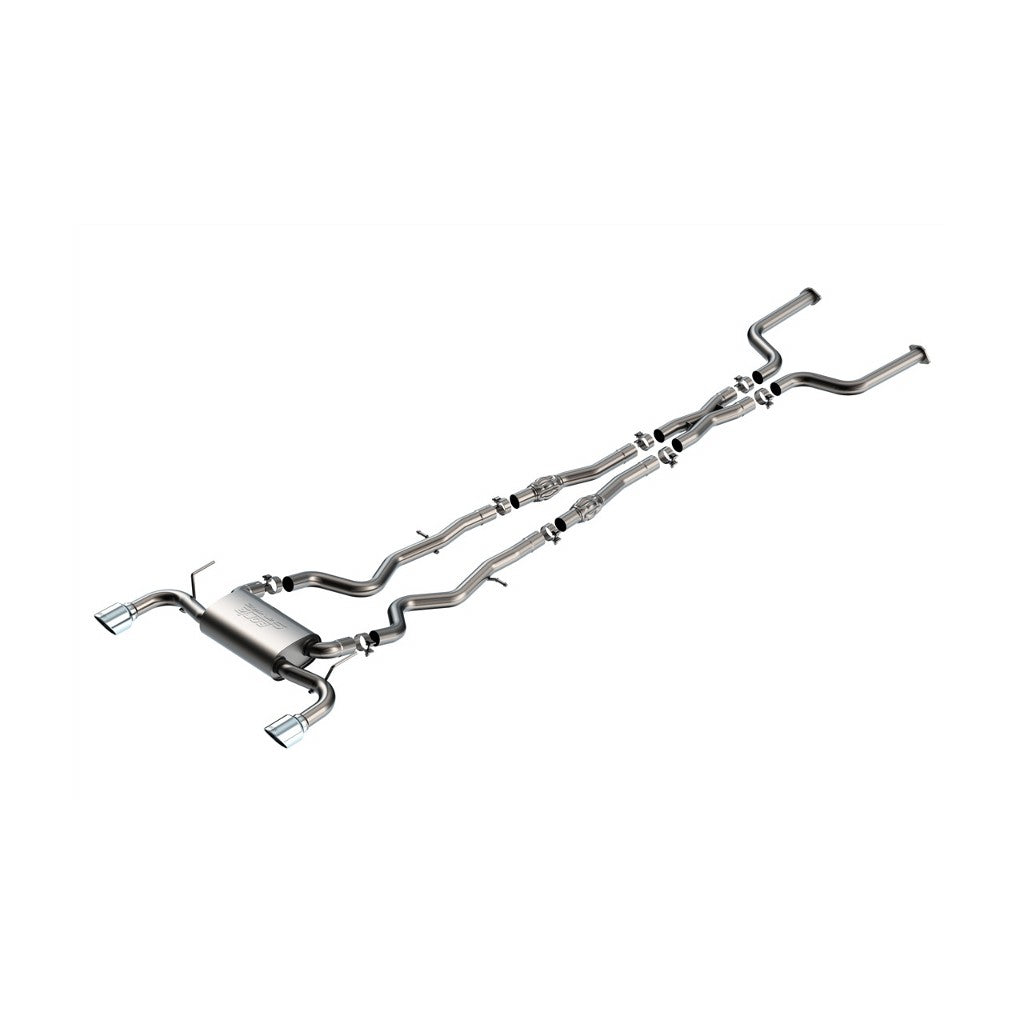 BORLA 140977 Вихлопна система Cat-Back 2.50", S-Type (наконечники 4.50" RD x 6.00", яскравий хром) для INFINITI Q50 2016-2024 3.0L V6 2016-2024 Photo-0