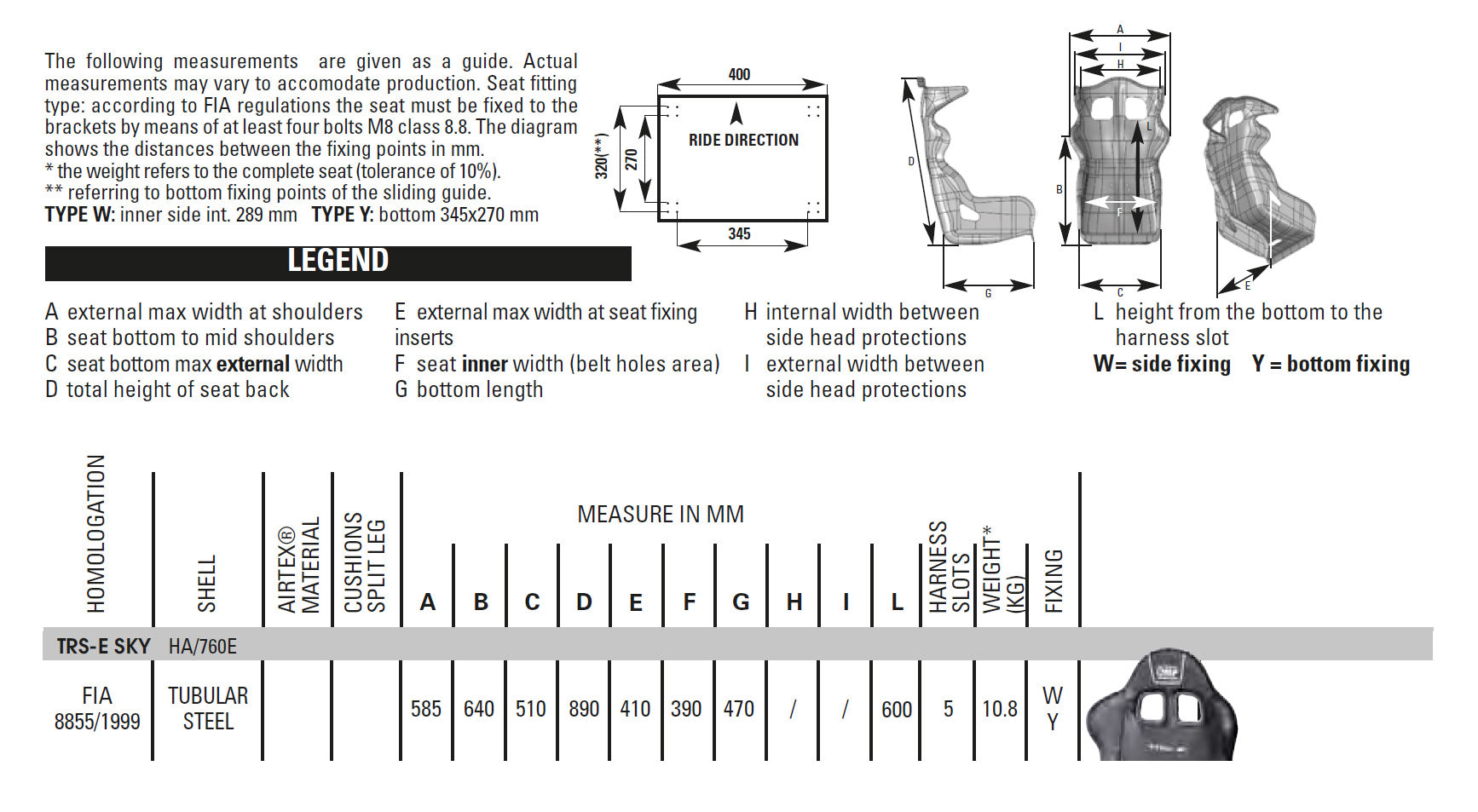 OMP HA0-0760-B01-071 (HA/760E/N) Крісло/сидіння (FIA) TRS-E SKY, високоміцний вініл, чорний Photo-1