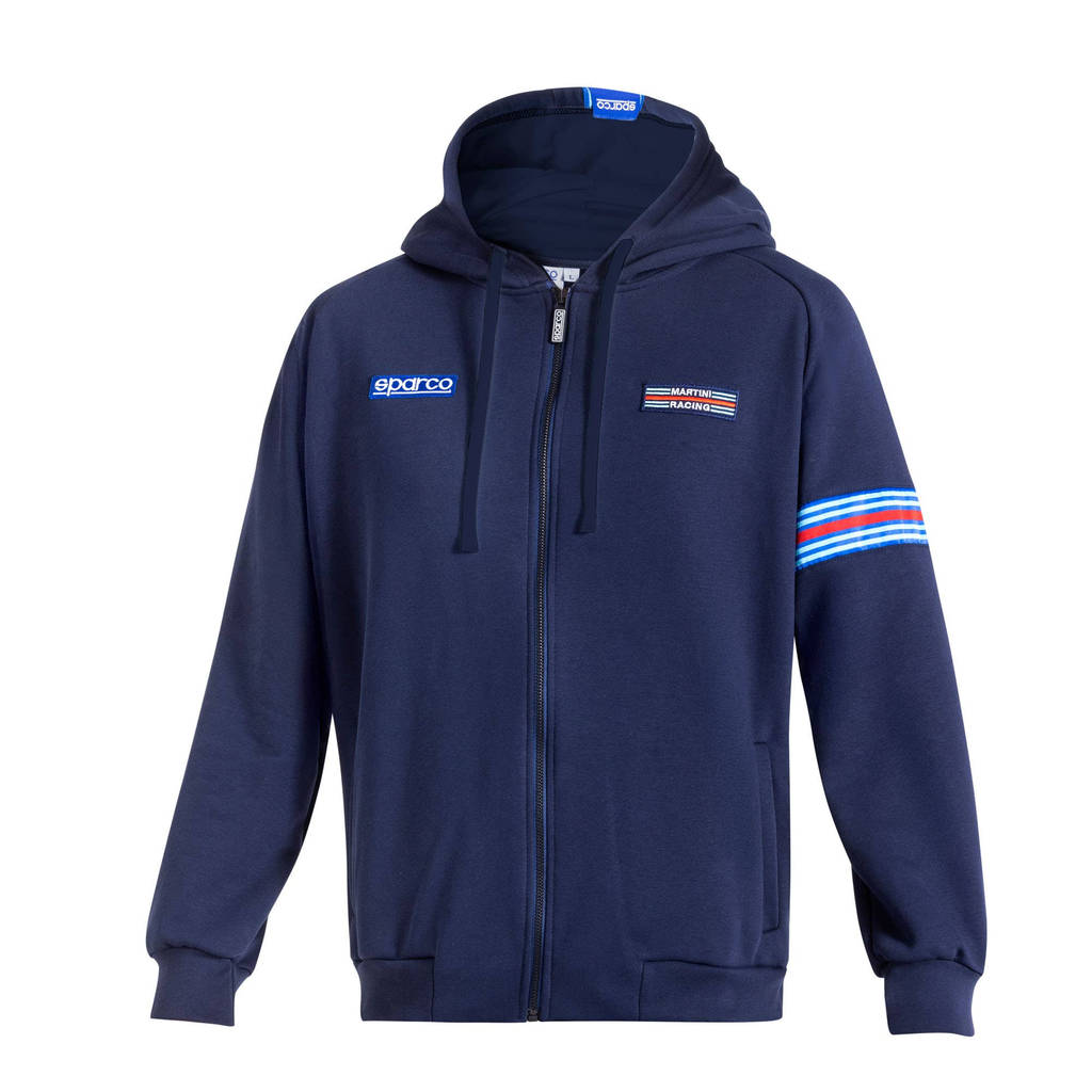 SPARCO BMF0013D0N0200S Толстовка з капюшоном на блискавці Martini Racing My25, Синій, Розмір S Photo-0