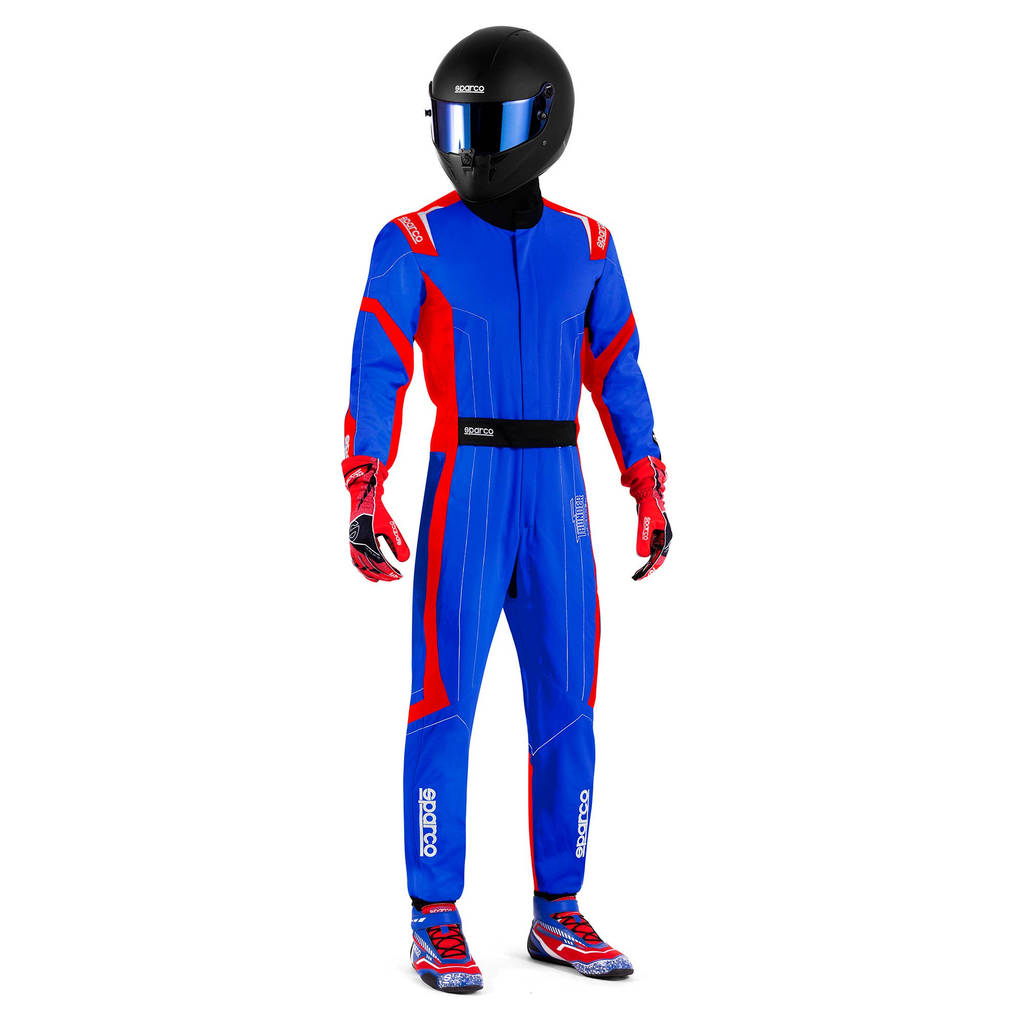 SPARCO BKS0010B0B220XL Костюм для картингу Thunder Advanced, Блакитний / Червоний, Розмір XL Photo-0