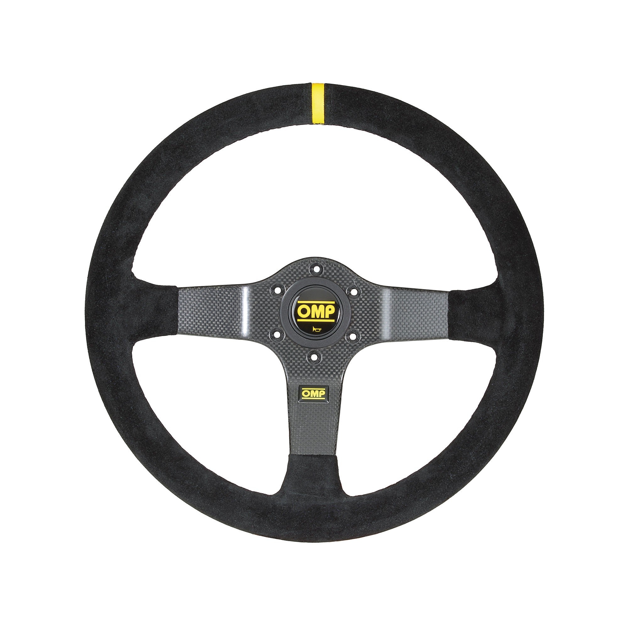 OMP OD0-2028-071 (OD/2028/N) Кермо 350 CARBON D, замша, чорний, карбон, діам.350 мм, винос 95 мм. Photo-0