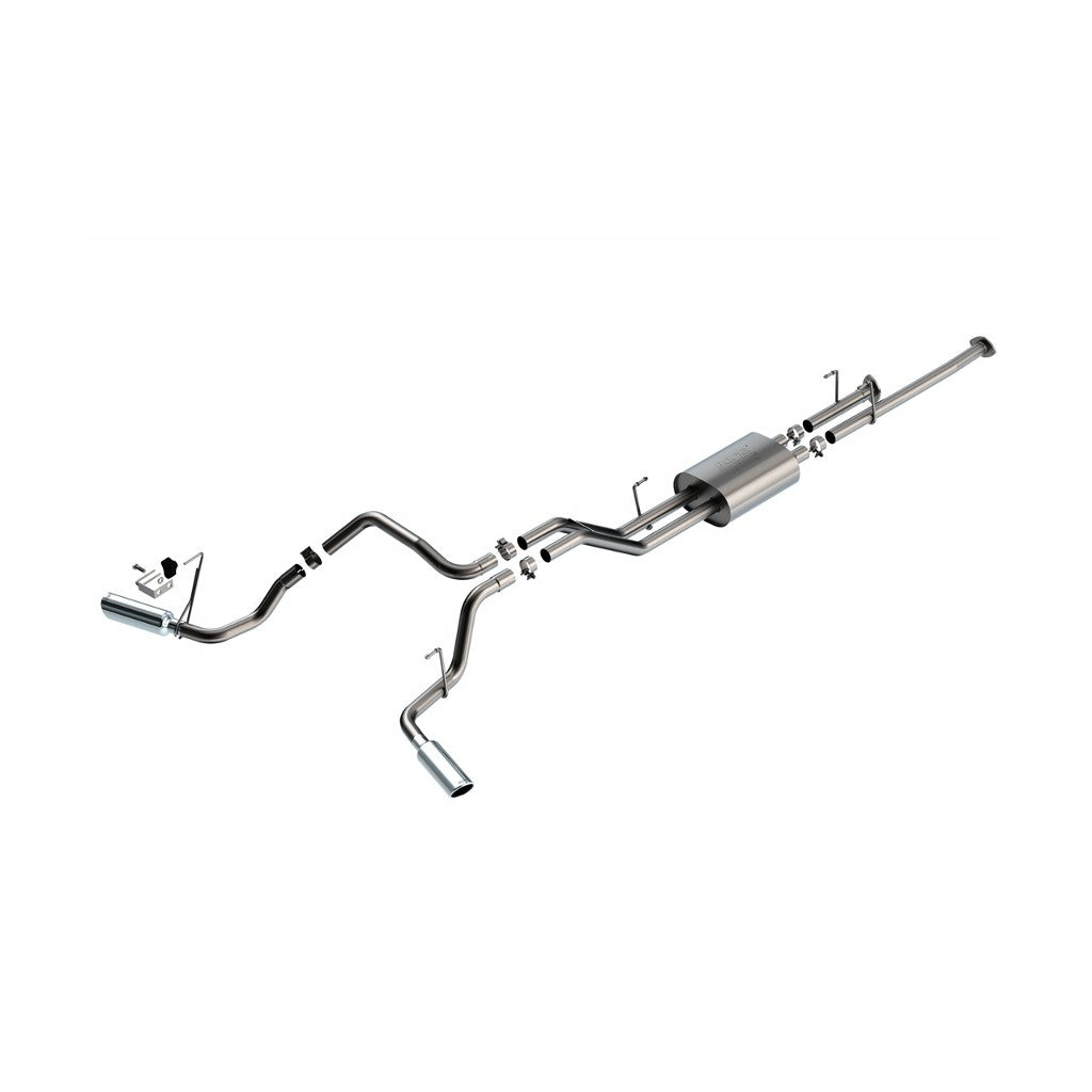 BORLA 141024 Вихлопна система Cat-Back 2.25", ATAK (насадки 4", світлий хром) для TOYOTA Tundra 4.6L / 5.7L V8 2009-2021 Photo-0