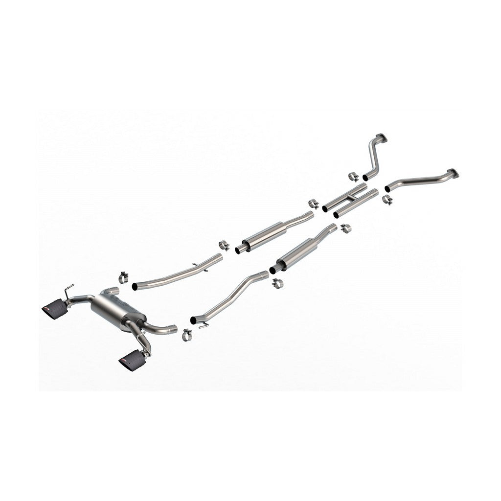 BORLA 140958CFBA Вихлопна система Cat-Back 2.25", S-Type II (наконечники 4.5", чорний карбон) для NISSAN 350Z 3.5L 2003-2008 Photo-0