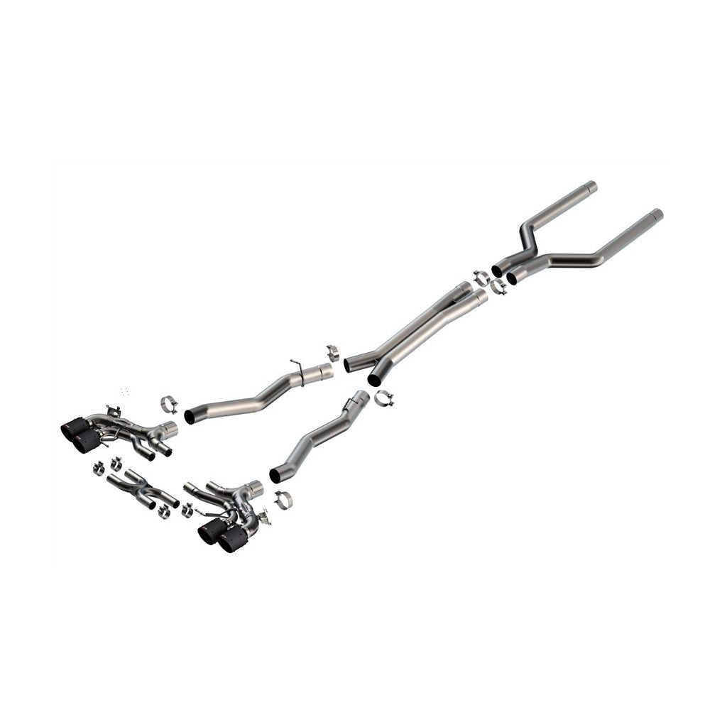 BORLA 140988CFBA Вихлопна система Cat-Back 3.50", 3.00", 2.00", ATAK (наконечники 4.5", чорний карбон) для BMW M8 (F93) Photo-0