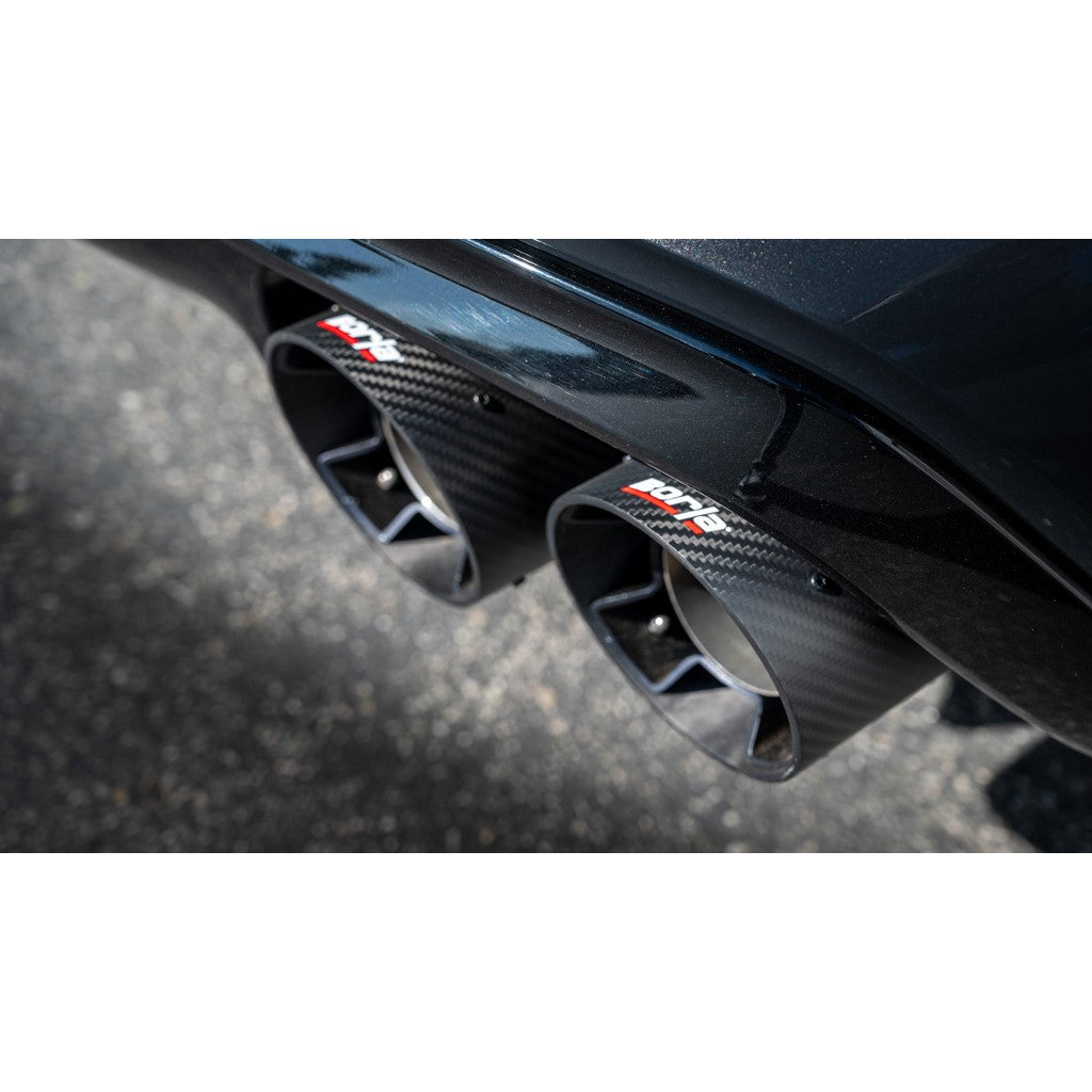 BORLA 140988CFBA Вихлопна система Cat-Back 3.50", 3.00", 2.00", ATAK (наконечники 4.5", чорний карбон) для BMW M8 (F93) Photo-2