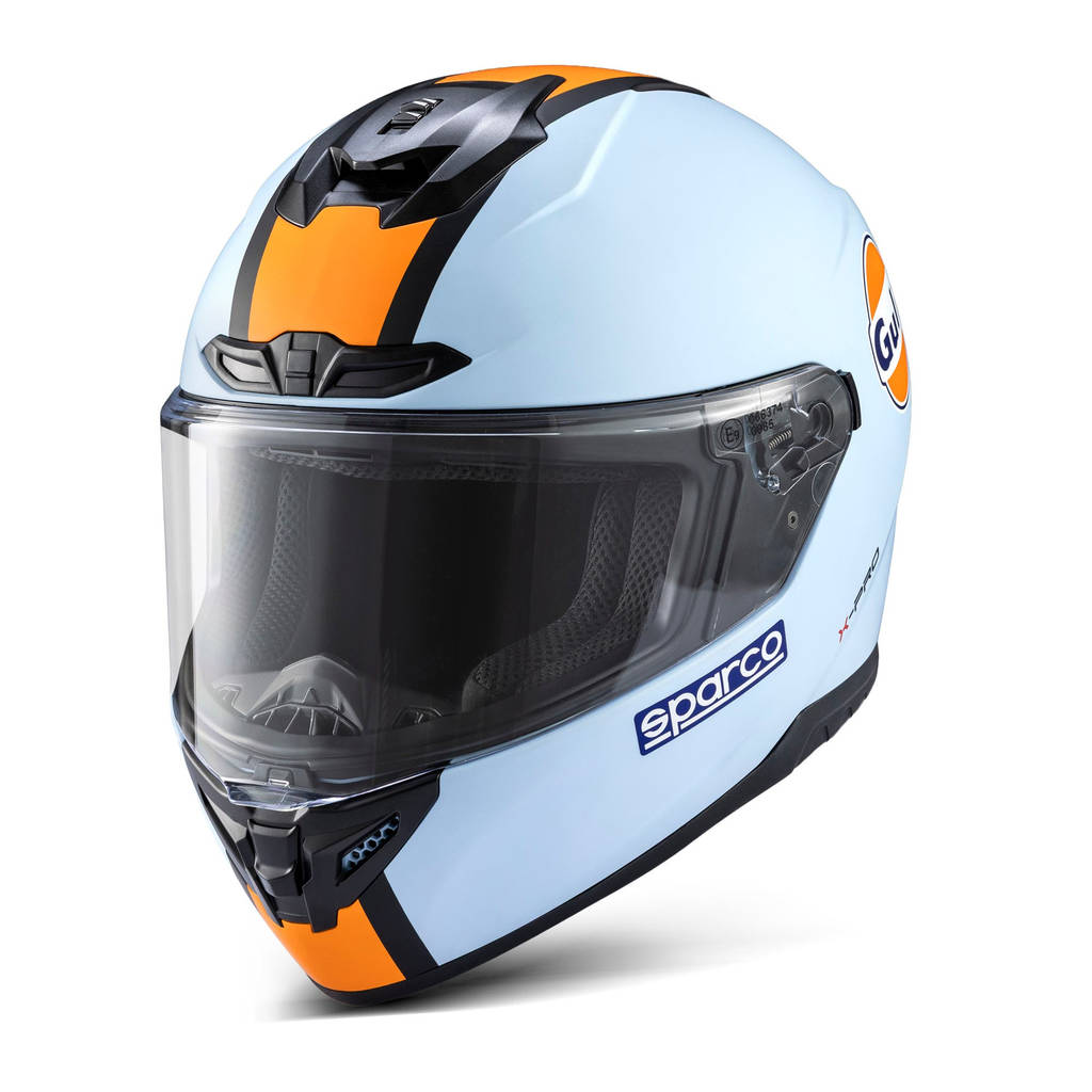 SPARCO 003378GUCE0XS Закритий шолом для автоспорту X-Pro ECE06 Gulf, Блакитний, Розмір XS Photo-0