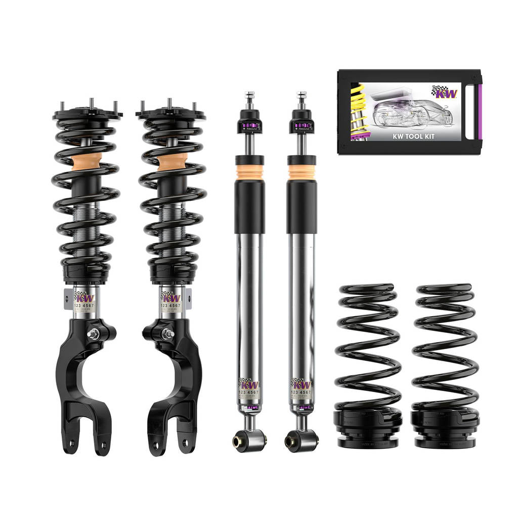 KW 3520887011-B Комплект койловерів V3 Leveling Black (вкл. комплект відключення електронних амортизаторів) для TESLA Model 3 Performance AWD Photo-0