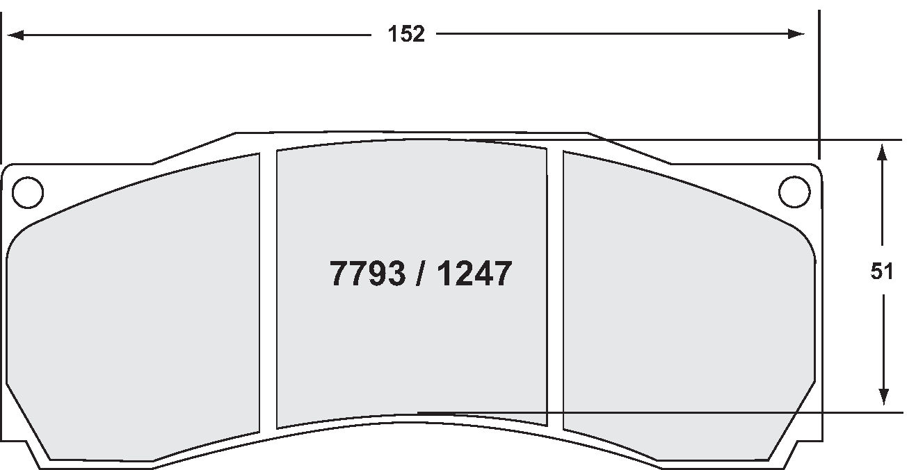 PFC 7793.93.18.44 Гальмівні колодки RACE 93 CMPD 18mm для AP-RACING CP5555/CP3894, JBT CB6P, STOPTECH ST60, D2/ K-Sport 8-рс Photo-0
