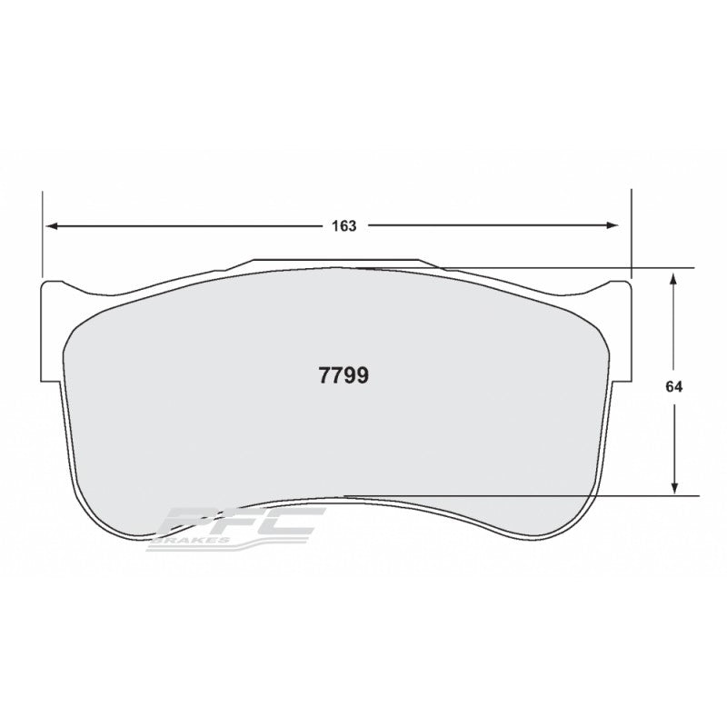 PFC 7799.82.25.44 Передні гальмівні колодки RACING 82 CMPD 25 мм для AUDI R8 LMS GT2/GT4 (Brembo 6-piston caliper) Photo-0