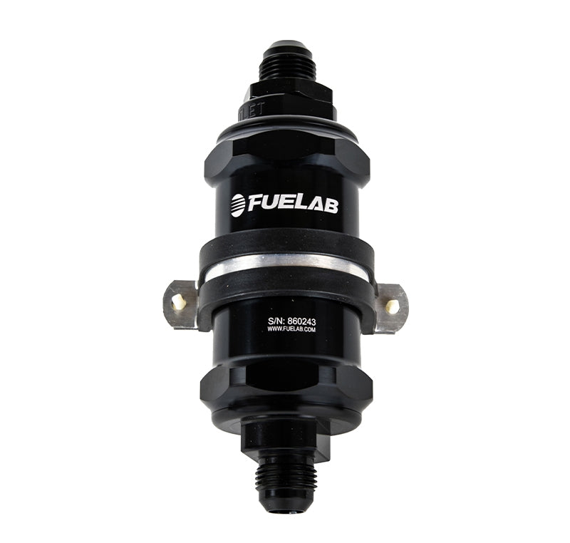 FUELAB 84812-1 Паливний фільтр зі зворотним клапаном (8AN вхід/вихід, 3″ 40 мікрон нержавіюча сталь) Чорний Photo-0