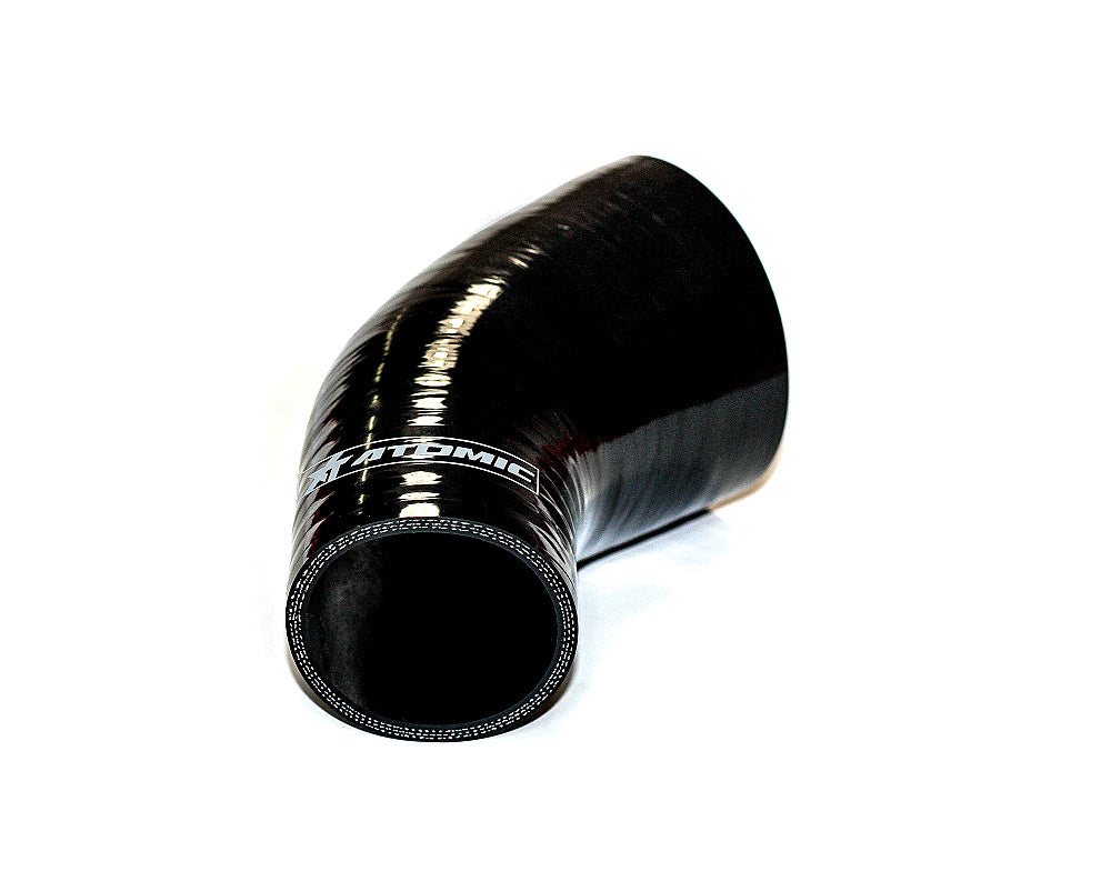 ATOMIC er45-63-57 BLACK Патрубок силіконовий 45 градусів з переходом 63-57 мм Photo-0