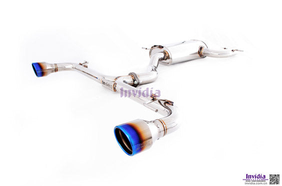 INVIDIA HS09GF6G3T Вихлопна система catback Q300 3 дюйми з резонатором (титанові наконечники) для VW Golf 6 GTI, Scirocco R Photo-0