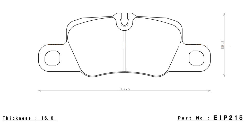 ENDLESS EIP215MX72 Гальмівні колодки задні PORSCHE 991.2 CARRERA 4S/3.8 CARRERA S/4S (чавун і PCCB) Photo-0