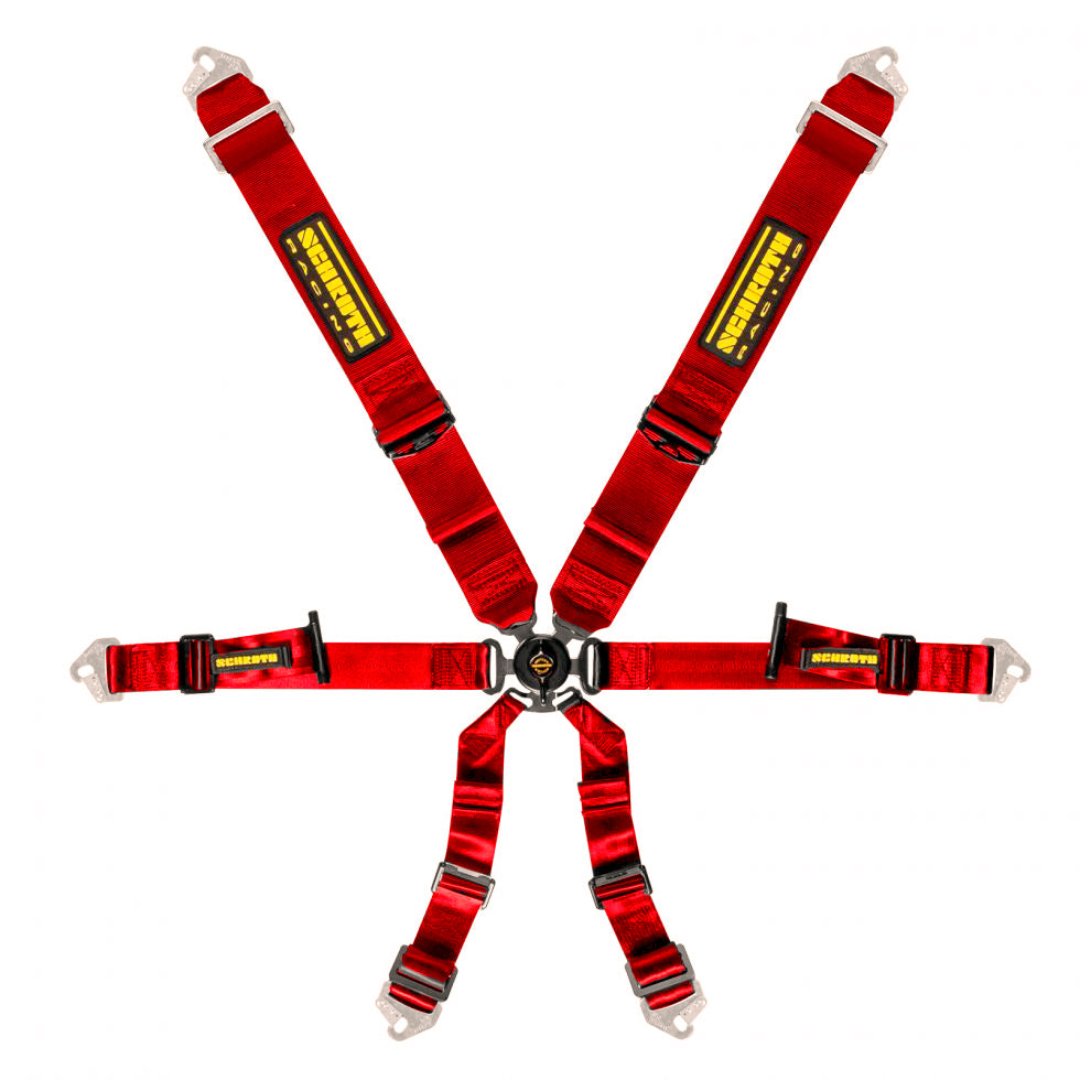 SCHROTH 94540-2 Ремінь безпеки Profi 6-ти точковий 3X2 Pull-up червоний Photo-0