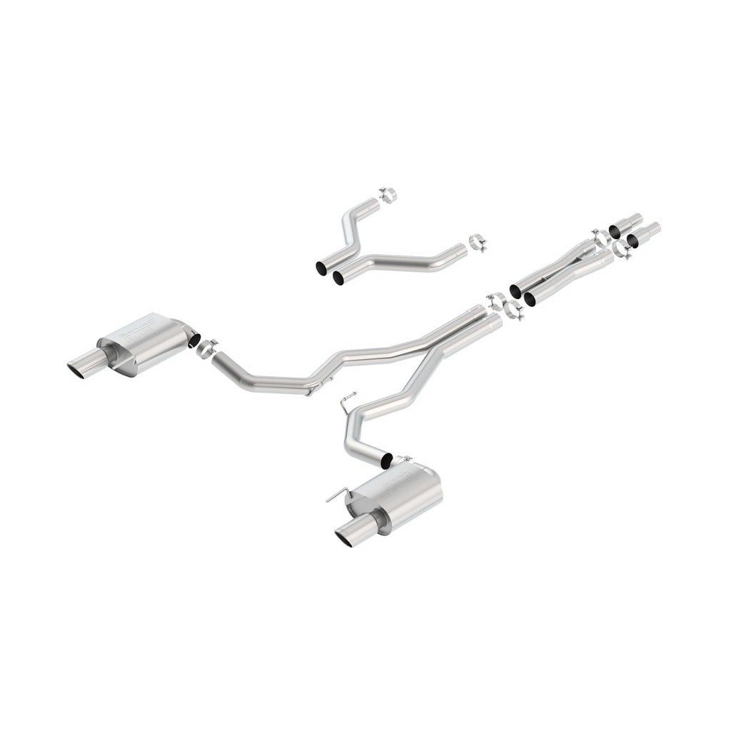 BORLA 140629 Вихлопна система Cat-Back, Mustang GT V8-5.0L, Насадка №36 - 3 "RACE, 2015-16, звук S- Photo-0