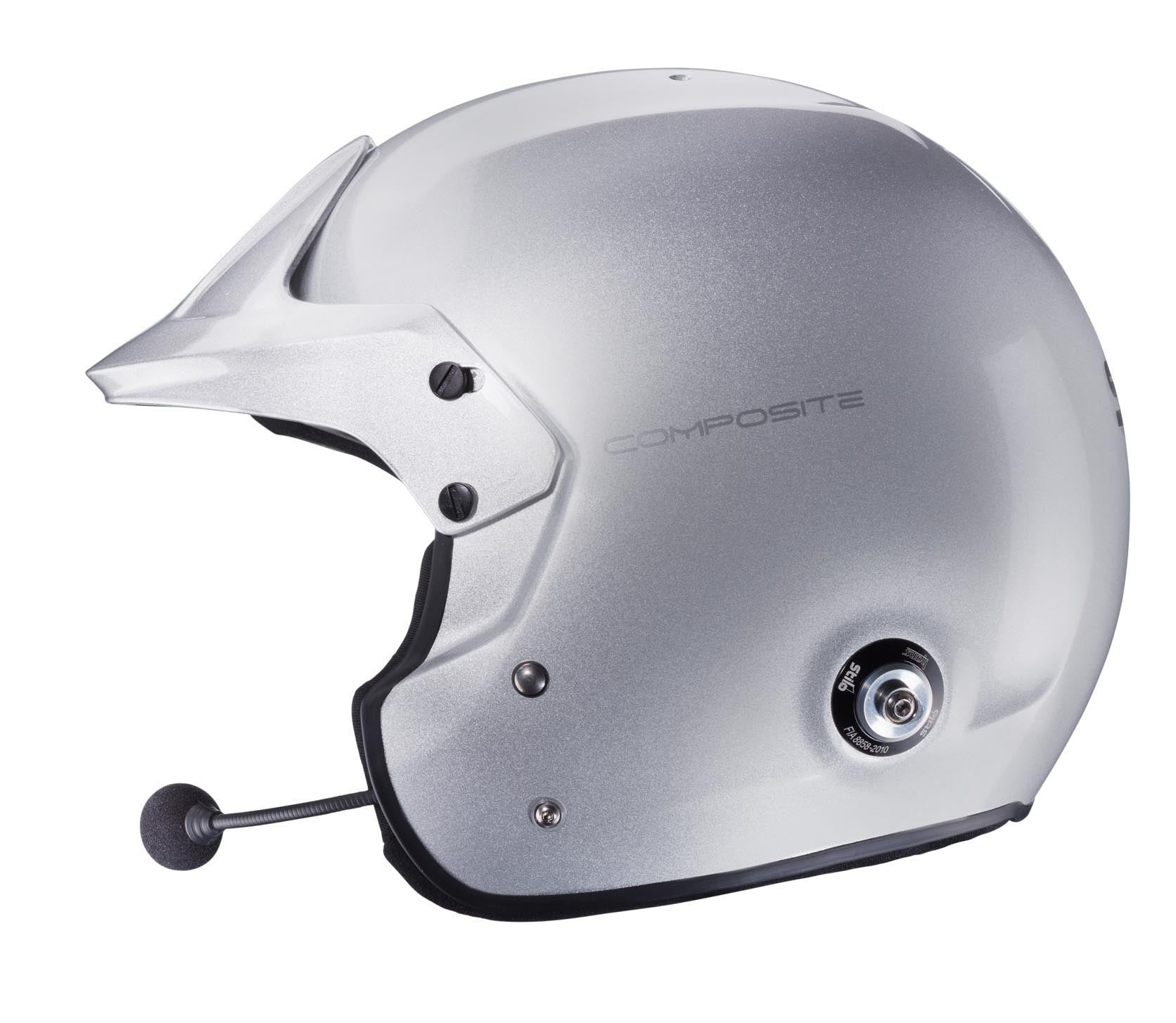 STILO AA0112EG2T57 Шолом для гонок VENTI TROPHY PLUS, відкритий, інтерком, FIA/Snell 2020, сріблястий, розмір 57 Photo-4