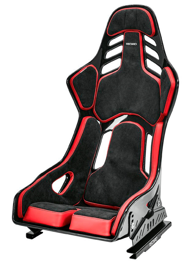 RECARO 076.02.1B22 Гоночне сидіння Podium GF ліве (ABE / FIA 8855-1999) Чорна алькантара / Червона шкіра, Розмір L Photo-0