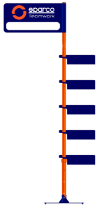 SPARCO BAT0002B0B3000N Торговельний стенд для взуття та одягу, Чорний/Помаранчевий, метал Photo-0