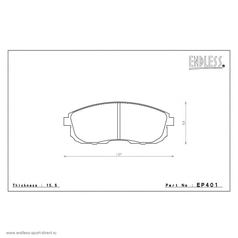 ENDLESS EP401SSY Гальмівні колодки перед для NISSAN JUKE/CUBE/MAXIMA/SENTRA SE/SE-R/SUZUKI SX-4 Photo-0
