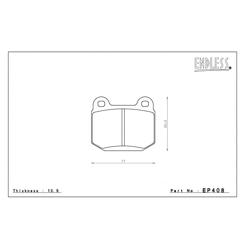 ENDLESS EP408SSY Гальмівні колодки задні для INFINITI G35 (02-04)/NISSAN 350Z (03-07) BREMBO Photo-0