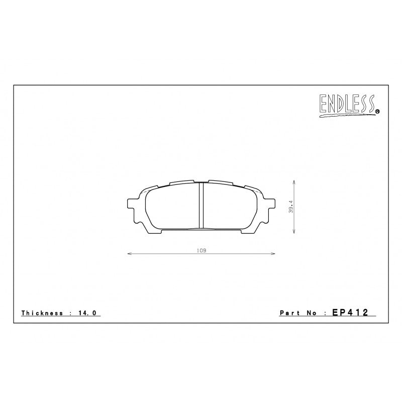 ENDLESS EP412SSY Гальмівні колодки задні для SUBARU FORESTER (04-12)/IMPREZA WRX (03-05) Photo-0