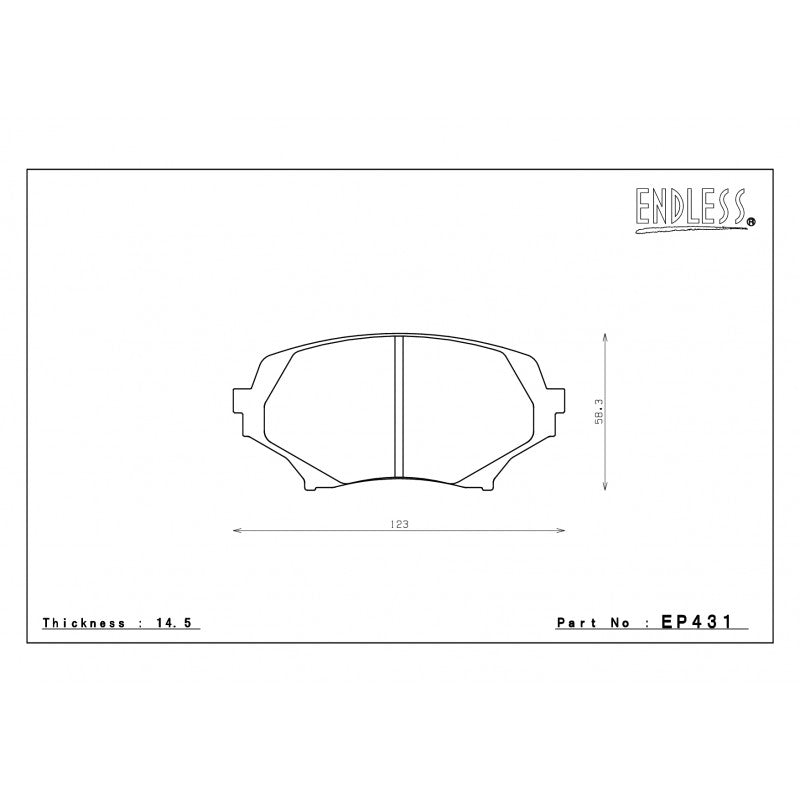 ENDLESS EP431ME20 Гальмівні колодки передні для MAZDA MX-5 Miata (06-12) Photo-0