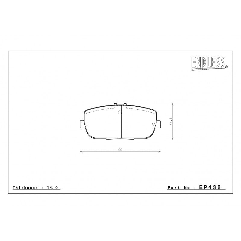 ENDLESS EP432ME20 Гальмівні колодки задні для MAZDA MX-5 MIATA (06-12) Photo-0