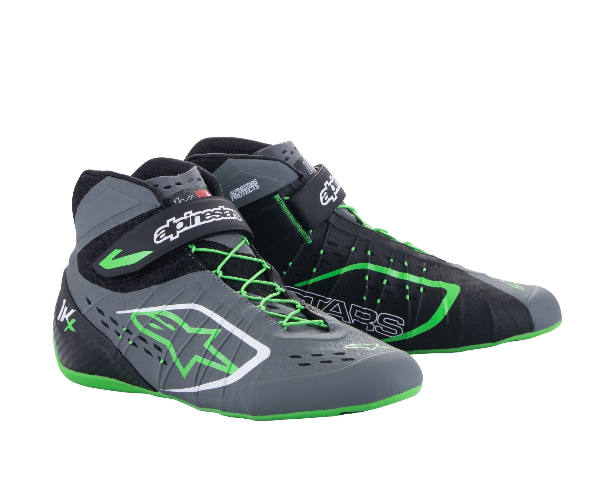 ALPINESTARS 2712123_1116_9,5 Взуття для картингу TECH-1 KX V2, чорний/темно-сірий/зелений флуо, Розмір 42,5 Photo-0