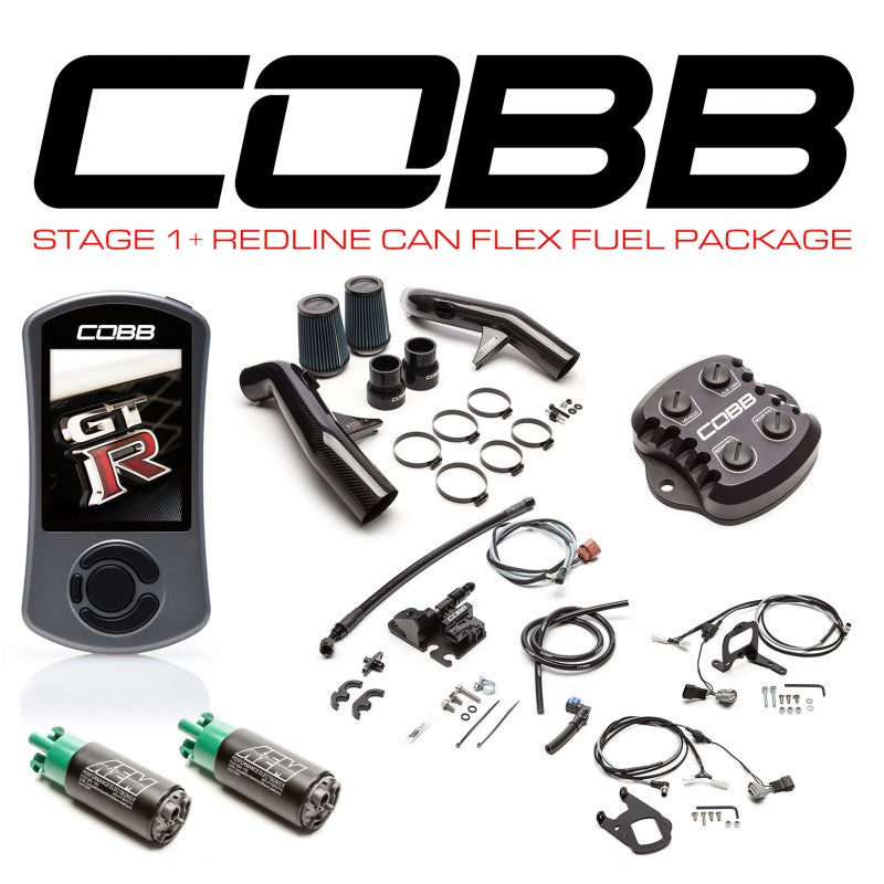 COBB NIS008011PCFFF Комплект посилення потужності Stage 1+ Redline Carbon Fiber CAN Flex Fuel w/TCM Flashing для NISSAN GT-R (R35) 2015-2018 Photo-0