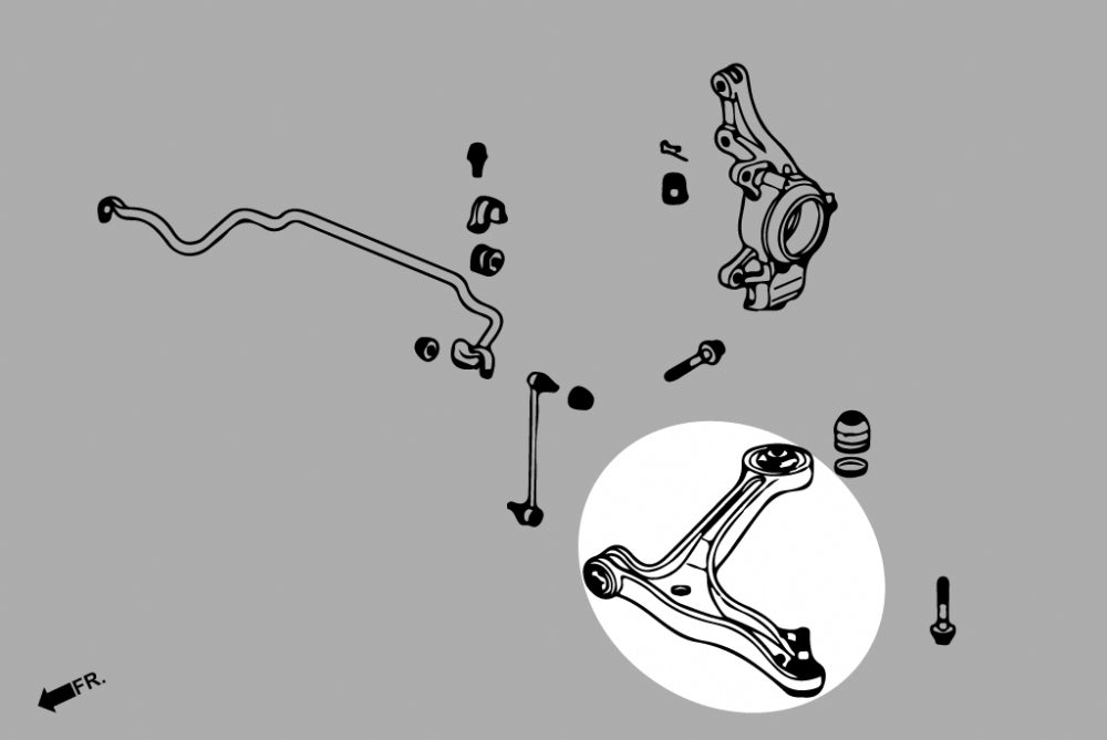 HARDRACE Q0811 Передній нижній важіль (Жорстка гума) - 2 шт для HONDA ODYSSEY JDM '03-13 RB1 / 2 / 3 / 4 Photo-5