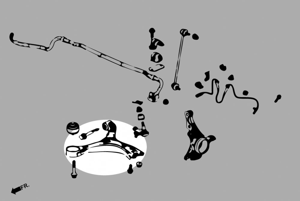 HARDRACE Q0960 Передній нижній важіль (Сферична подушка) - 2 шт для HONDA CIVIC '12-16 Photo-4