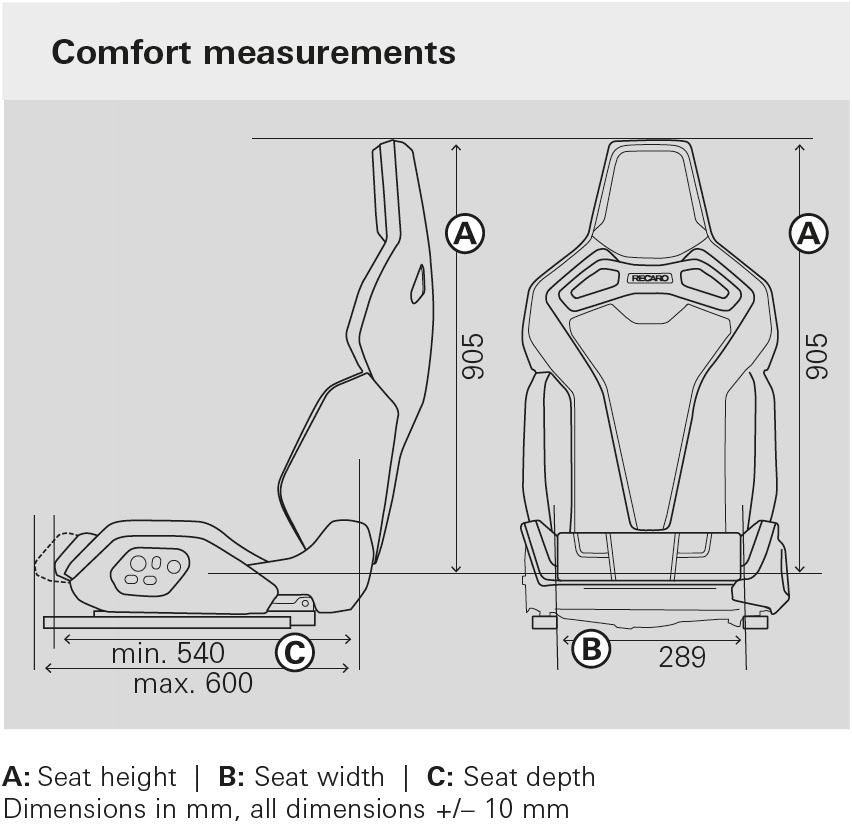 RECARO 653.300.1B57 Сидіння Sport C, 5 дверей, SAB, водійське, шкіра чорна/Чорний Photo-3