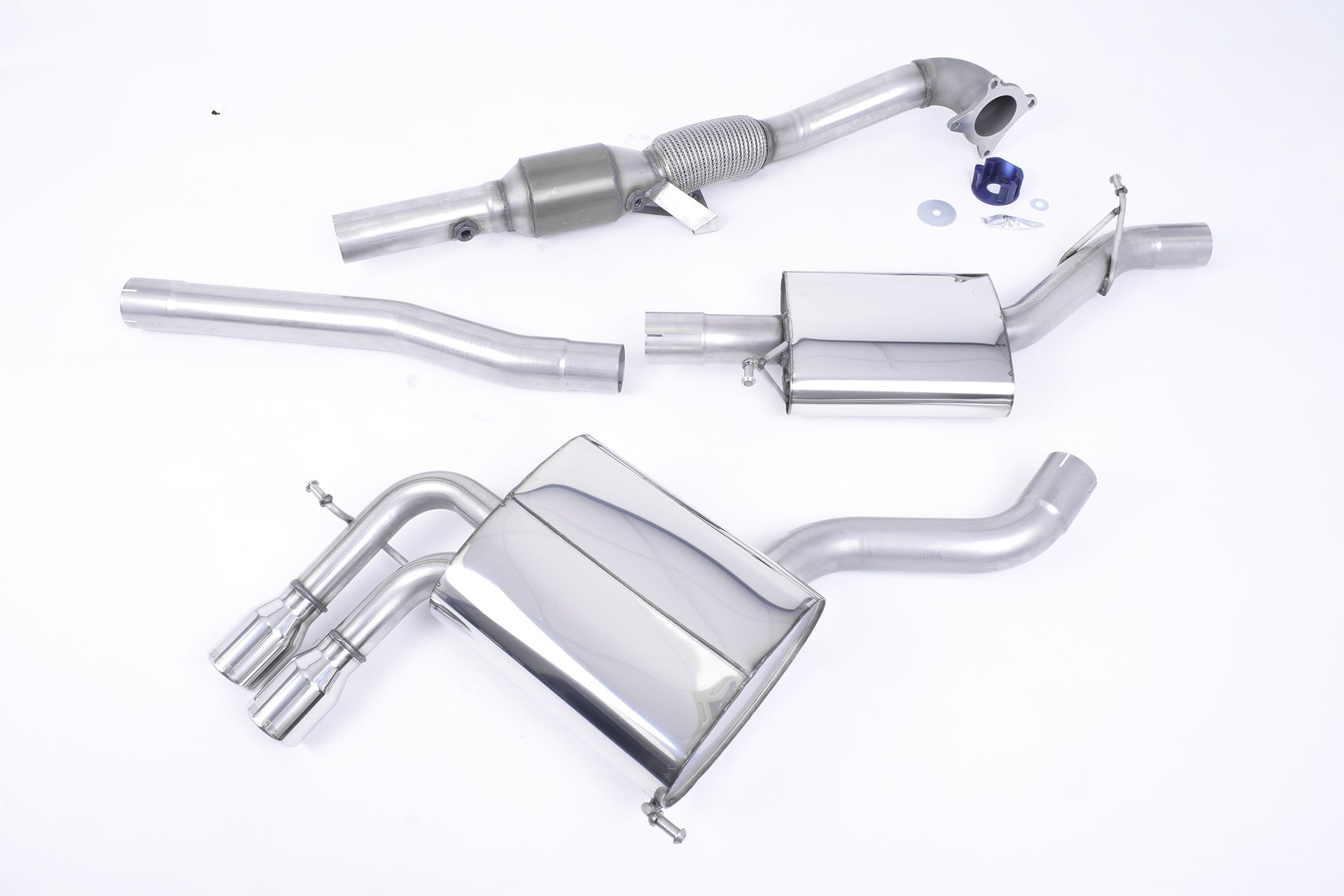 MILLTEK SSXAU044 Turbo-back including Hi-Flow Sports Cat Twin 76.2 mm Jet для AUDI A3 2.0 T FSI quattr Photo-0