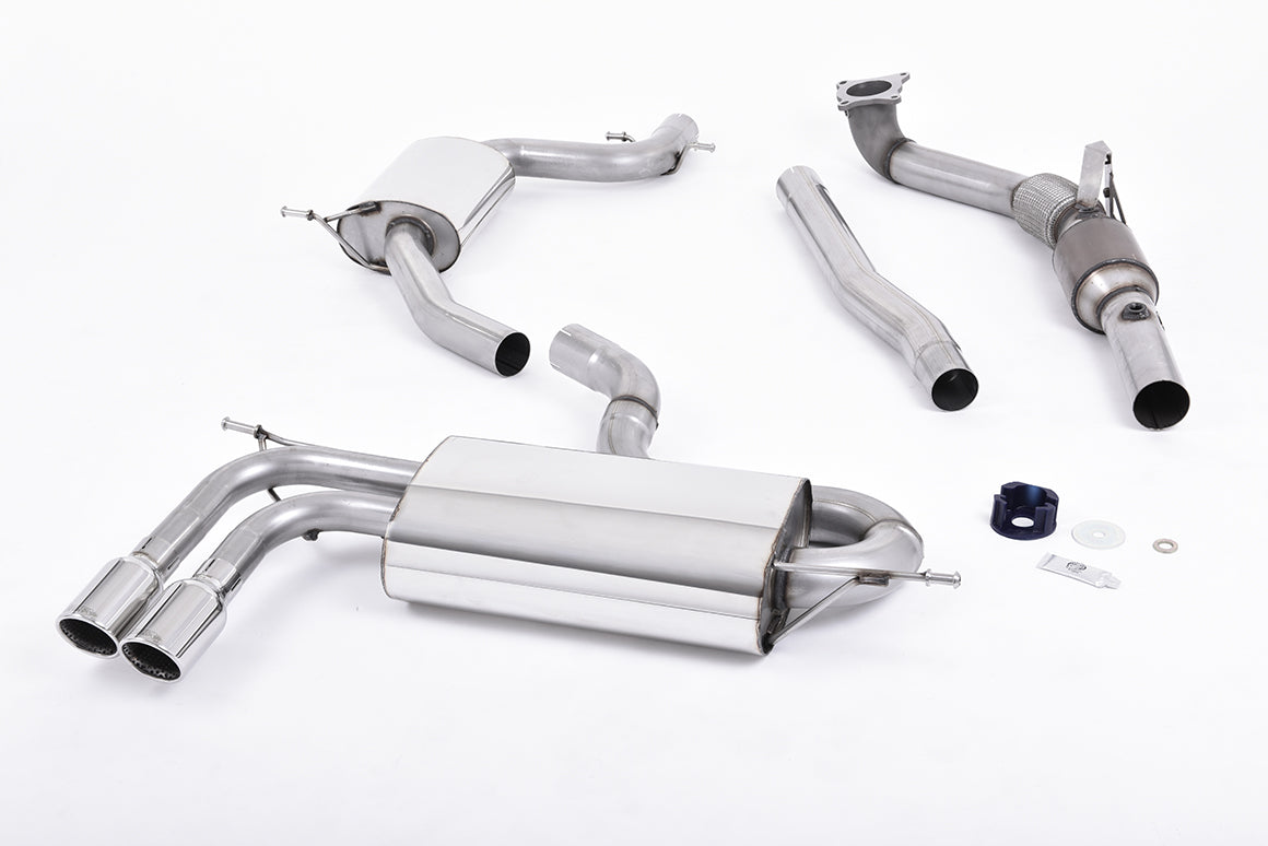MILLTEK SSXAU260 Turbo-back including Hi-Flow Sports Cat Twin 80mm Jet для AUDI A3 1.8 TSI 2WD 3-Doo Photo-0