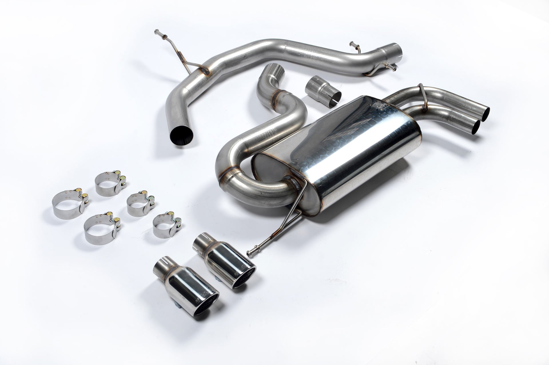 MILLTEK SSXVW147 Cat-back Twin 80mm Jet ECA для VW Golf Mk5 GTi 2.0 T FSI Photo-1