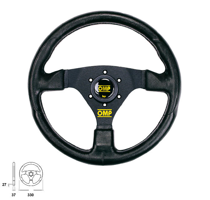 OMP OD0-1981-071 (OD/1981/NN) Кермо RACING GP, поліуретан, чорний, діам.330мм, виліт 00 мм Photo-0