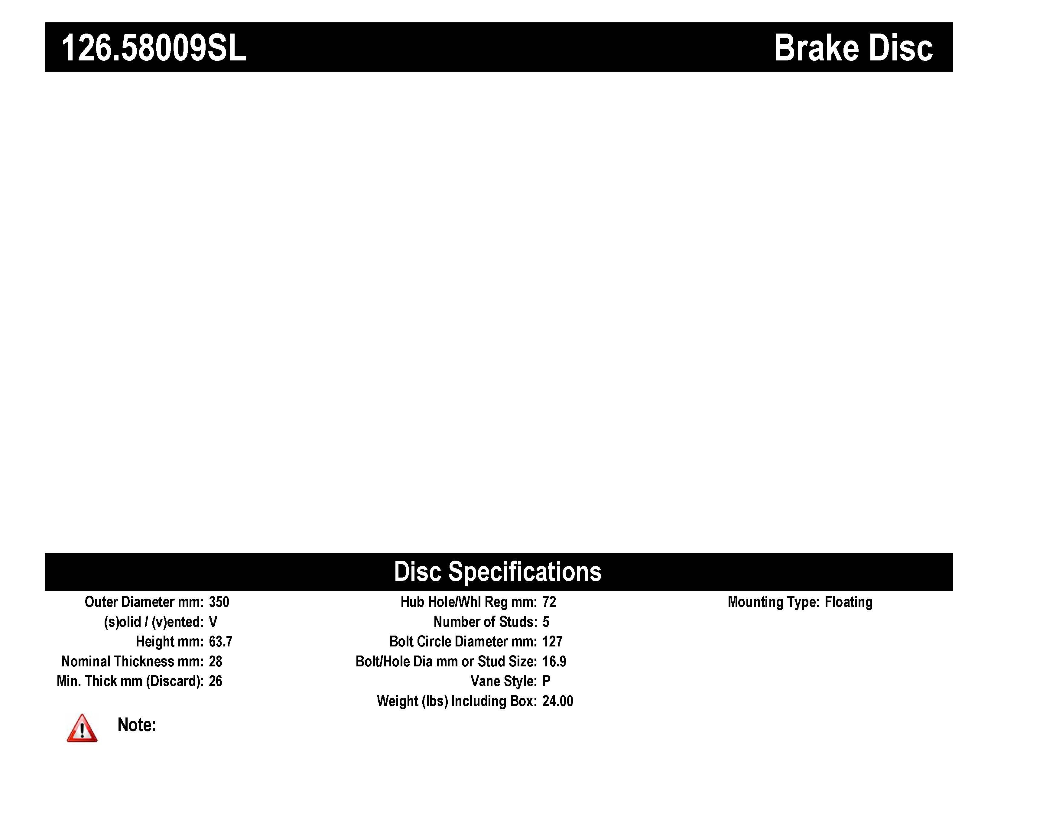 STOPTECH 126.58010SR Гальмівний диск передній правий Sport з насічкою для DODGE/JEEP Durango/Grand Cherokee 2012-2020 Photo-3
