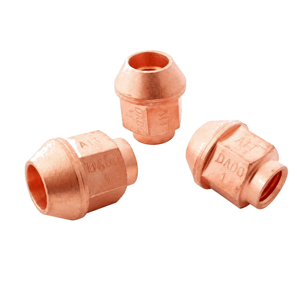 A.I.TECH AIT-DADO-1 Сталева обміднена гайка 12x1,5, ex 19mm, o.d. 23mm, конічна, загальна довжина 27mm Photo-0