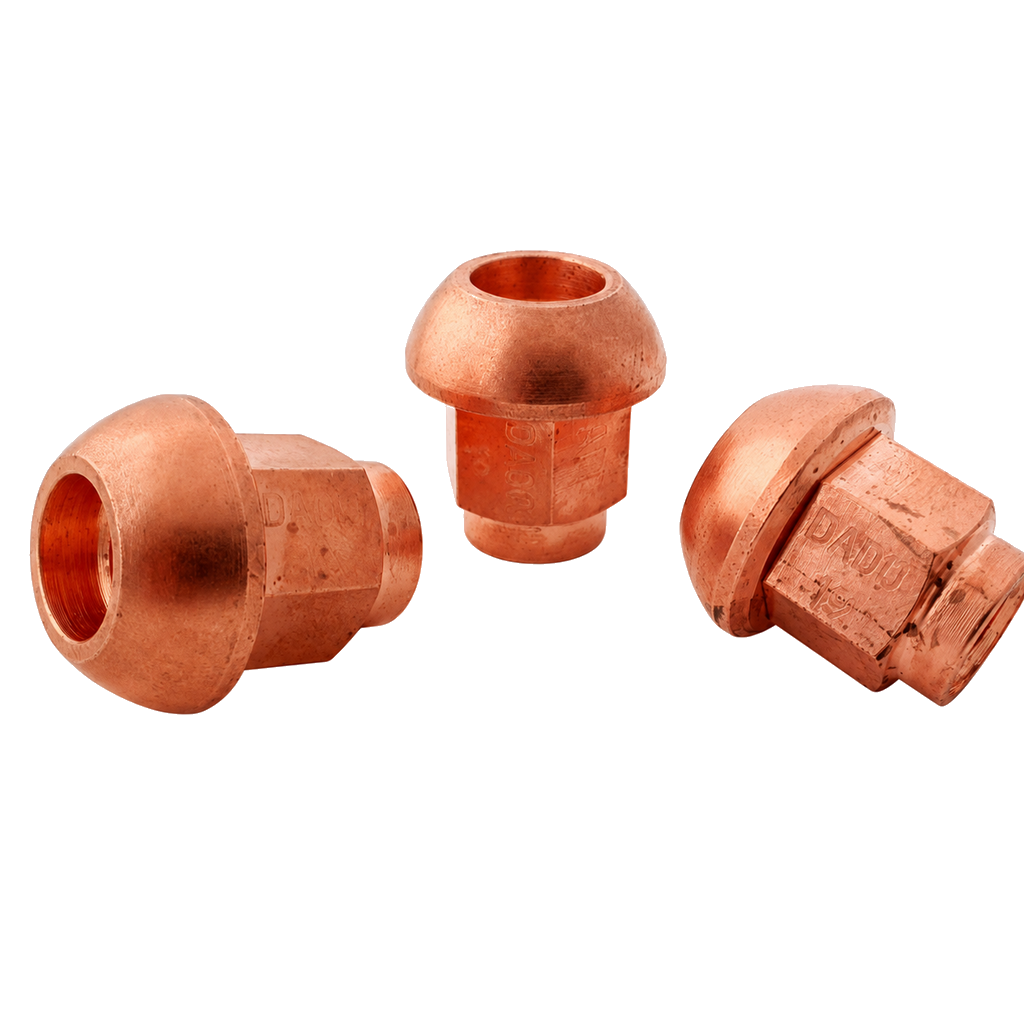 A.I.TECH AIT-DADO-19 Сталева обміднена гайка 12x1,5, ex 17mm, o.d. 25mm, сферична, повна довжина 27mm Photo-0