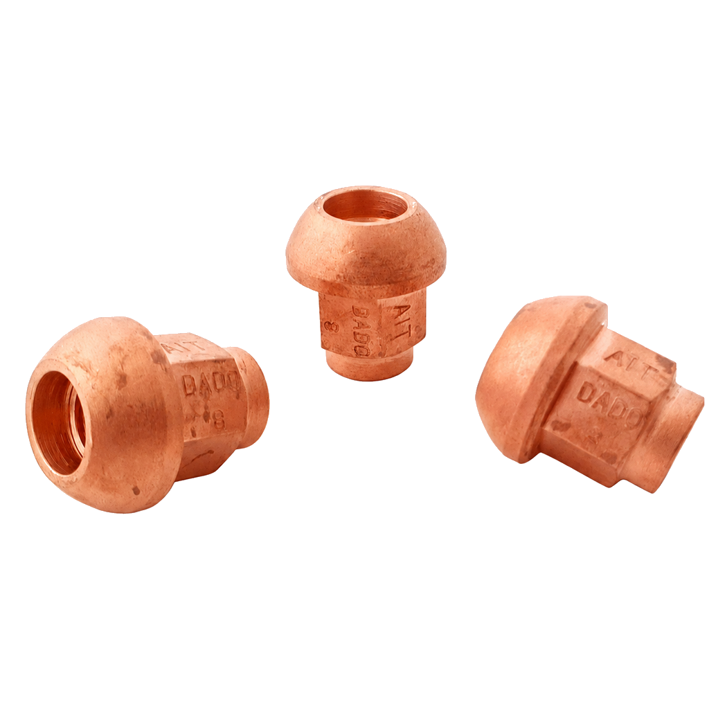 A.I.TECH AIT-DADO-8 Сталева обміднена гайка 12x1,25, ex 17mm, o.d. 25mm, сферична, повна довжина 27mm Photo-0