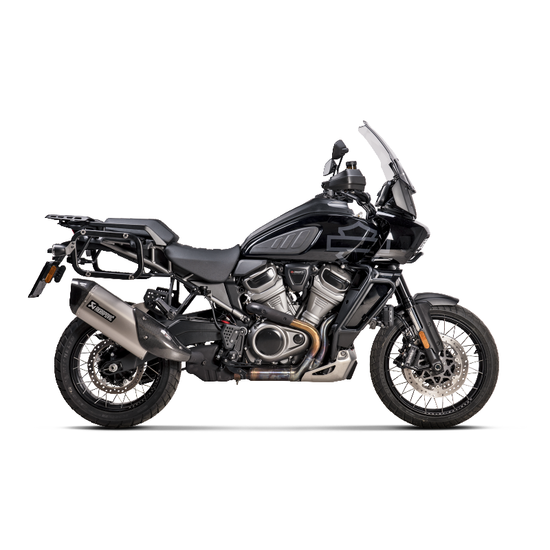 AKRAPOVIC S-HD12SO1-HAFT Вихлоп Slip-On Line (Titanium) для HARLEY-DAVIDSON Pan America 1250 2021-2023 Photo-1