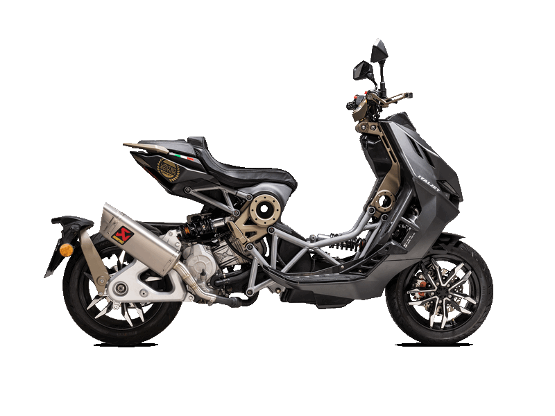 AKRAPOVIC S-IT125SO2-APT Глушник Slip-On Line (Titanium) для ITALJET Dragster 125/200 2021-2022 Photo-1